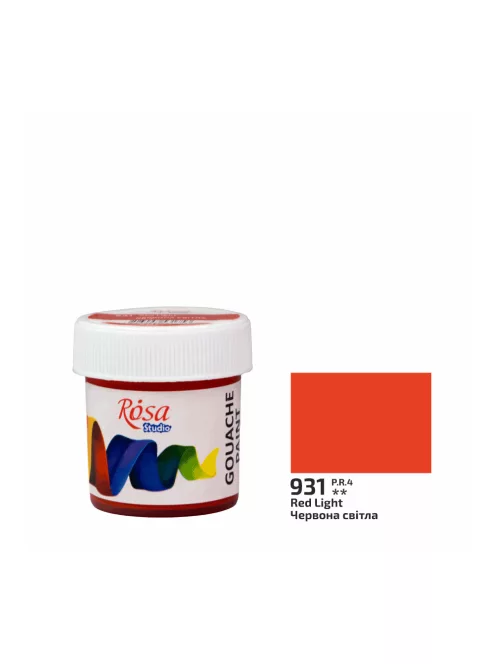 Rósa Gouache Studio színenként - 20 ml tégelyes - Világos vörös - 931