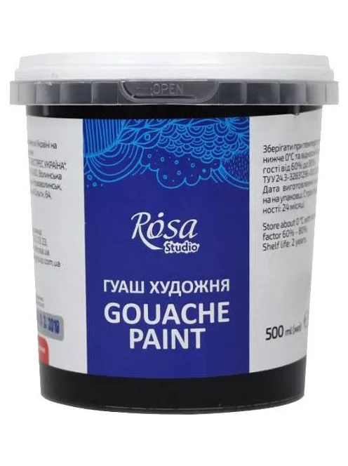 Rósa Gouache Studio színenként - 500 ml vödörben - Fekete - 914
