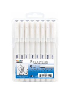   Tűfilc készlet - Marvy UCHIDA Drawing Pen - 8 db-os tűhegyű és ecsetvégű tustoll szett