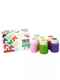 Akrilfesték dekorkészlet, Matt - Rósa Talent Pasztell alapszínek - 6 x 20 ml tégelyes - kartondoboz