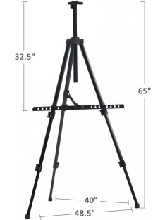   Tábori festőállvány fémből, teleszkópos lábakkal és hordtáskával, 157 cm - DK Art