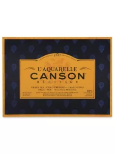 CANSON Héritage merített,   akvarelltömb 100 % pamutból,   20 ív, finom 36 x 51 cm