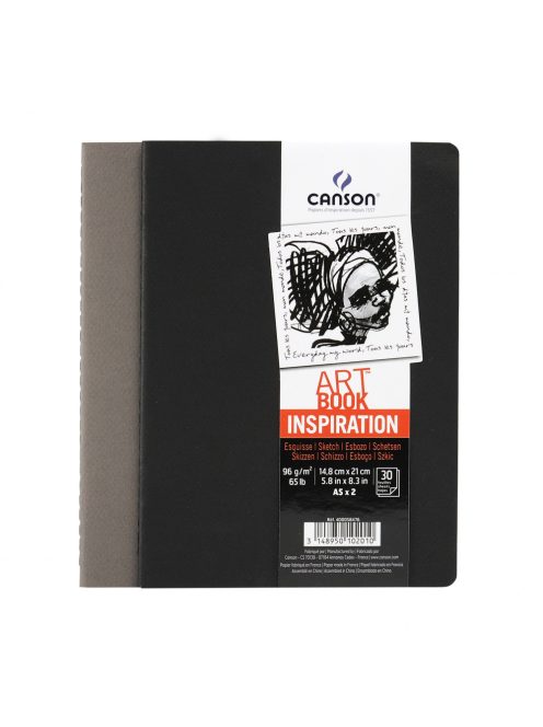 CANSON ArtBooks Inspiration vázlatfüzet, 30 ív,   A5 borító: fekete/sötétszürke