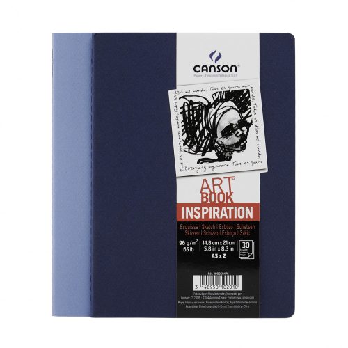CANSON ArtBooks Inspiration vázlatfüzet, 30 ív,   A5 borító: indigó/levendula