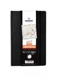   CANSON ArtBooks UNIVERSAL, vázlatkönyv, finom szemcsés papír, rögzítő gumipánt, belső tasak 96g/m2 112 ív 14 x 21,6 - Kifutó
