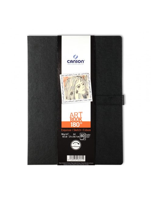 CANSON ArtBook 180°,  kinyitva síkfekvésű vázlatkönyv  96g 80 ív 21,6 x 27,9