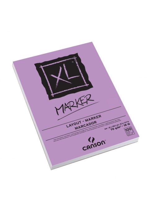 CANSON XL MARKER, marker-tömb, fehér, impregnált papír, röv. old. ragasztott, 70 gr, A4