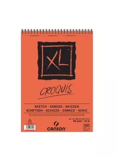 CANSON XL CROQUIS  , csontfehér skiccpapír-tömb spirálkötött, mikroperforált 90g/m2 120 ív A4