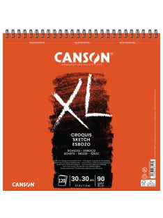   CANSON XL CROQUIS savmentes, csontfehér skiccpapír-tömb rövid oldalán spirálkötött, mikroperforált 90g/m2 120 ív 30x30 cm