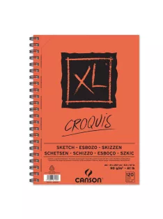 CANSON XL CROQUIS  , csontfehér skicctömb, spirálkötött, mikroperforált 90g/m2 120 ív A4 