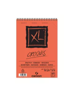 CANSON XL CROQUIS  , csontfehér skiccpapír-tömb spirálkötött, mikroperforált 90g/m2 60 ív A5