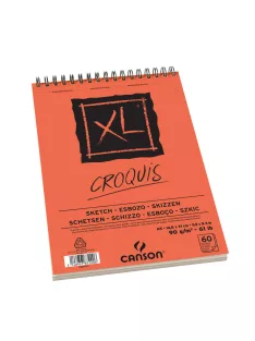 CANSON XL CROQUIS  , csontfehér skiccpapír-tömb spirálkötött, mikroperforált 90g/m2 60 ív A5