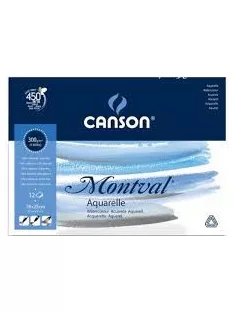   MONTVAL TORCHON savmentes akvarelltömb, 100 % alfa cellulózból, (1-oldalt ragasztott) 270 gr, 12 ív, érdes, 36 x 48 cm