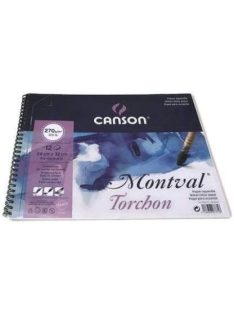 MONTVAL   akvarelltömb, 100 % alfa cellulóz, (spirálkötés) 270 gr, 12 ív, érdes, 24 x 32 cm