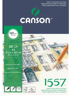   1557 savmentes, fehér rajztömb, rövid oldalán ragasztott 180g/m2 30 ív A4