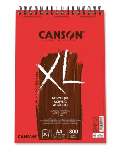   CANSON XL Akriltömb, vászonprégelt felület, röv. old. spirálkötött, mikroperforált 300g/m2 30 ív A4