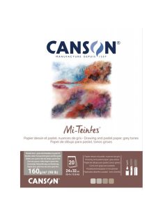 Mi-Teintes CANSON, savmentes színes pasztelltömb 160g 20 lap kétoldalas szürke árnyalatos, 24 x 32