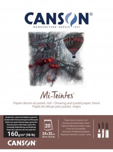 Mi-Teintes CANSON, savmentes színes pasztelltömb, kétoldalas fekete, 32x41 cm