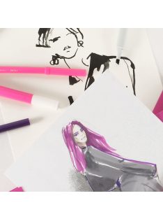   CANSON Illustration Lavis Technique extra fehér, extra síma rajztömb illusztrációhoz és elmosási technikához, rövid old. rag. tollhoz, tintához, 200g 12 ív A4