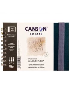 CANSON Books XL  Saunders Waterford könyv, spirálkötött, fekete borítóval, 300g/m2 24 lap A5