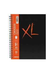   CANSON Books XL Skicckönyv, spirálkötött, fekete borítóval, 90g/m2 100 ív 200 lap A4