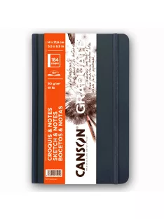   CANSON Graduate Vázlatkönyv, keménykötésű 90 g/m2 92 lap 184 oldal A5 - Sötétkék, kemény borító