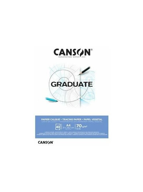 CANSON Graduate Átrajzoló tömb, ragasztott 70g/m2 40 ív A4