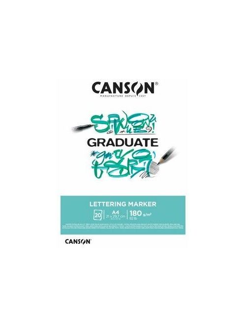 CANSON Graduate Lettering Marker (Kézi Betűrajzolás), ragasztott tömb, 180 gr 20 lap A4