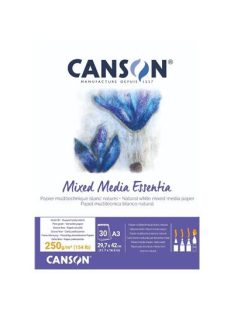 CANSON MIX MEDIA Essentia fehér enyhén szemcsés rajztömb,  250g/m2 A3