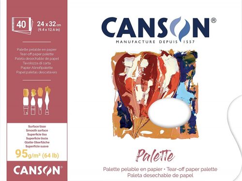CANSON paletta olaj- és akrilfestéshez, letéphető ívekkel 95g/m2 40 ív 24 x 32