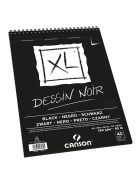 CANSON XL DESSIN NOIR, fekete fotókarton-tömb, spirálkötött, mikroperforált 150g/m2 40 ív A3