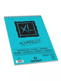 CANSON XL AQUARELLE, naturfehér, akvarelltömb, spirálkötött, mikroperforált 300g 30 ív A3