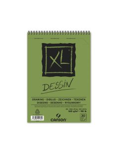 CANSON XL DESSIN, természetes fehér,   rajztömb, spirálkötött, mikroperforált 160g/m2 30 ív A5