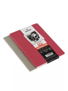CANSON ArtBooks Inspiration vázlatfüzet, 30 ív,   A5 borító: élénk piros/acélszürke
