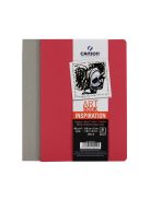 CANSON ArtBooks Inspiration vázlatfüzet, 30 ív,   A5 borító: élénk piros/acélszürke