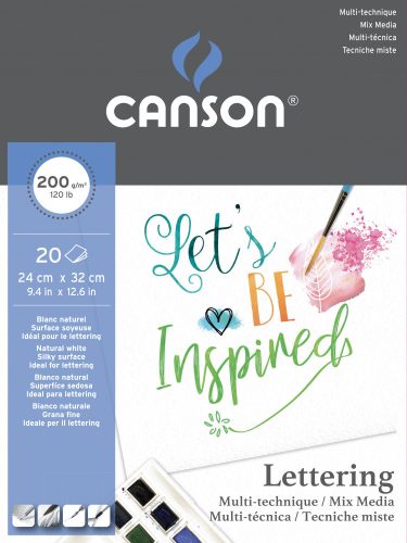 CANSON Lettering fehér síma rajztömb rövid old. rag. 200g/m2 20 ív 24 x 32