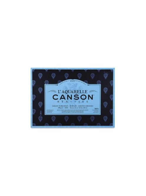 CANSON Héritage merített, akvarelltömb, 300gr, 100 % pamut (4 oldalt ragasztott) 20 ív, érdes