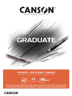 CANSON Skiccpapír-tömb, ragasztott, 96g 40 ív A3