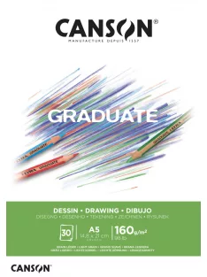 CANSON fehér rajztömb, ragasztott 160g/m2 30 ív A5