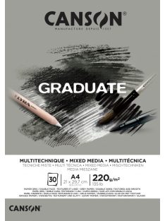 CANSON szürke MIX MEDIA-tömb, ragasztott 220g/m2 30 ív A4