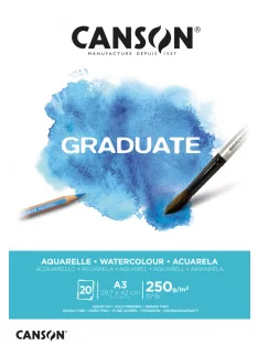 CANSON akvarelltömb, ragasztott 250g/m2 20 ív A3