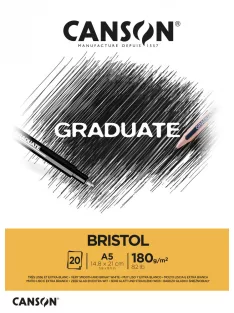 CANSON fehér Bristol rajztömb, ragasztott 180g/m2 20 ív A5