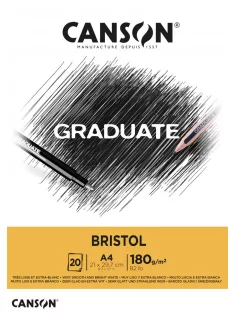 CANSON fehér Bristol rajztömb, ragasztott 180g/m2 20 ív A4