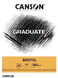 CANSON fehér Bristol rajztömb, ragasztott 180g/m2 20 ív A3