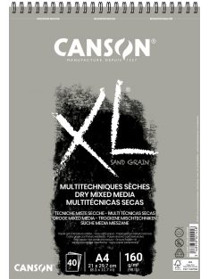 CANSON XL Sand grained pasztelltömb, spirálkötött 50 ív szürke A4