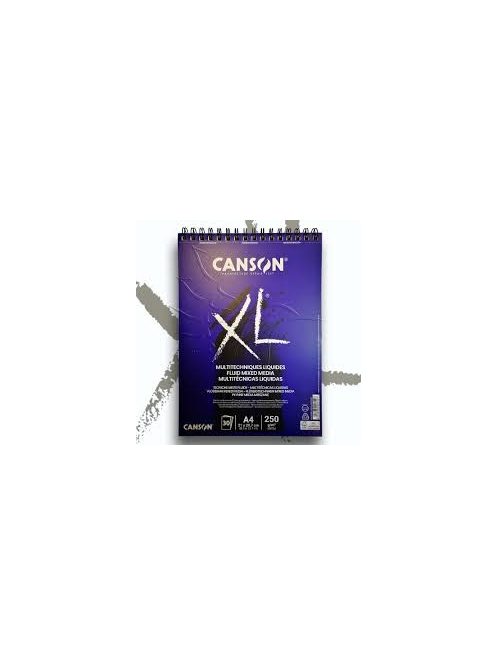 CANSON XL Fluid Mix Media tömb, spirálkötött, mikroperforált 250g/m2 40 ív A4