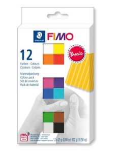   Gyurma, készlet, égethető, FIMO "Soft Basic", 12 különböző szín - 12x25 g