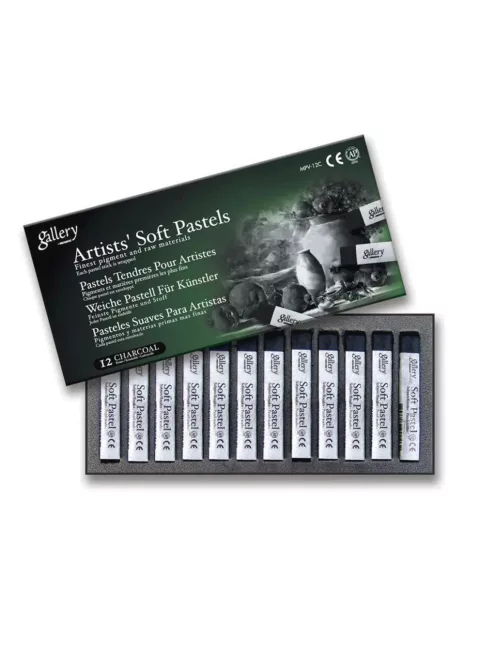 Szénpasztell készlet - Mungyo Gallery Artists' Soft Pastels Charcoal 12db - HASÁB