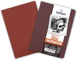 CANSON ArtBooks Inspiration vázlatfüzet, finom szemcsés papír, 96g/m2 24 ív, 2 db/szín A6 borító: bordó/tégla - Megszűnt