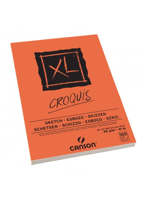 CANSON XL CROQUIS savmentes, csontfehér, skiccpapír-tömb, rövid oldalán ragasztott, mikroperforált 90g/m2 100 ív A4 - Megszűnt